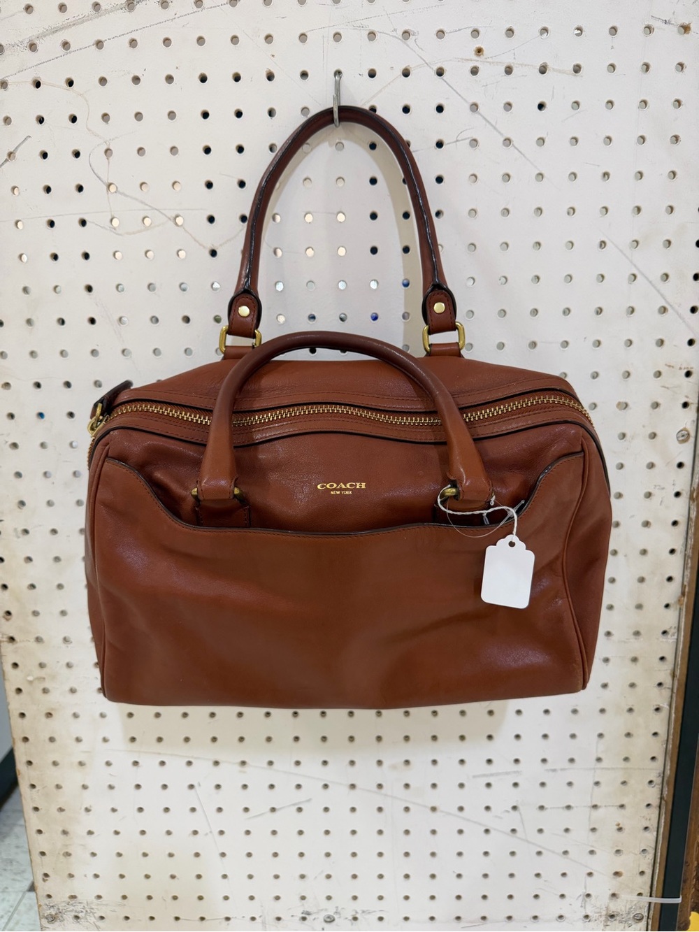Vintage Coach 23574 Legacy Haley Satchel Handbag • Cognac Dust Bag Iconic